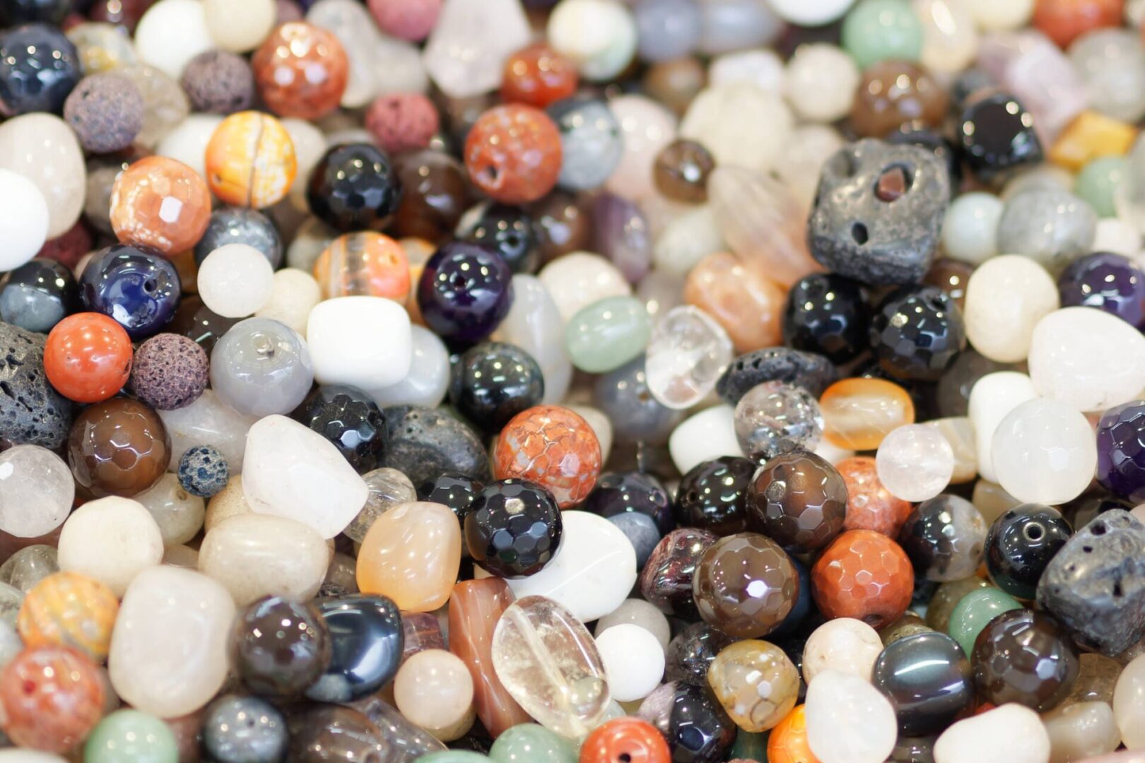Variety of smooth, vibrant stones